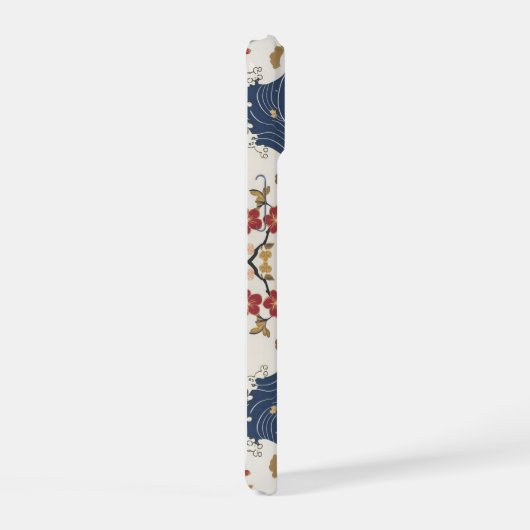 Traditional Japanese Kimono Pattern iPhone 15ケース (右側面)