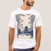 Traditional Japanese Pattern Design Elegant Asian  Tシャツ (正面)