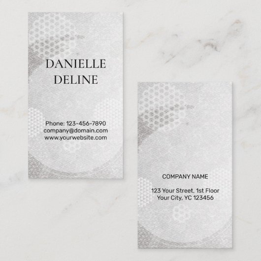 Traditional Japanese pattern Modern art silver 名刺 (正面/裏面)