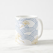 Traditional Japanese Wave Pine Mug  コーヒーマグカップ (正面右)