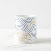 Traditional Japanese Wave Pine Mug  コーヒーマグカップ (中央)