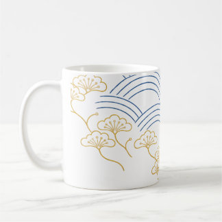 Traditional Japanese Wave Pine Mug コーヒーマグカップ