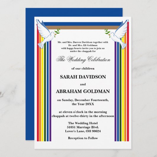 Traditional Jewish Wedding Invitations - Ark 招待状 (正面/裏面)