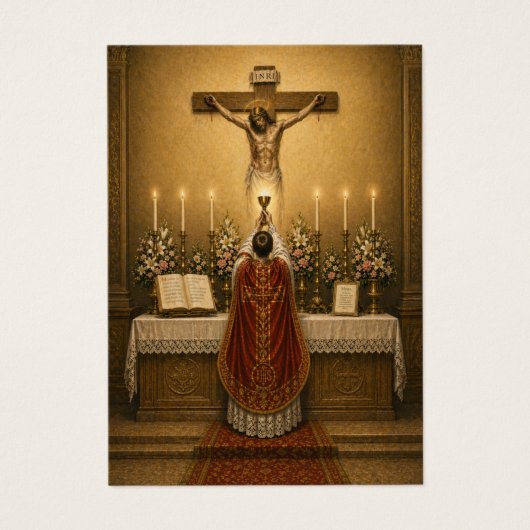 Traditional Latin Mass Chalice Elevation Priest  (正面)
