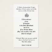 Traditional Latin Mass Ordination Remembrance (裏面)