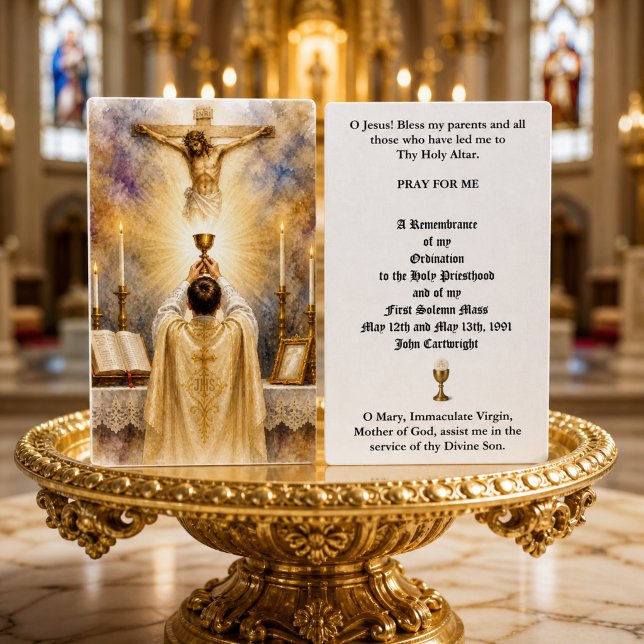 Traditional Latin Mass Priest Eucharist Holy Card (クリエイターアップロード済み)