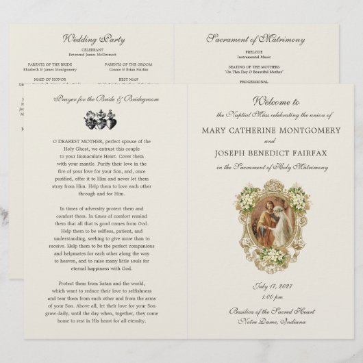 Traditional Latin Mass Wedding Program (正面/裏面)