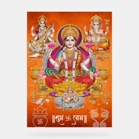 Traditional Laxmi Mata Poster アクリルサイン (正面)