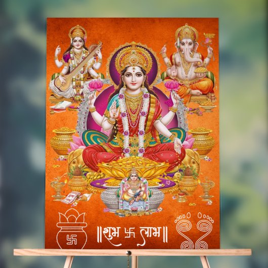 Traditional Laxmi Mata Poster アクリルサイン (ニュートラル)