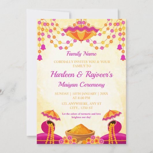 Traditional Maiyan Ceremony Invitation Card 招待状 (正面)