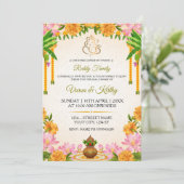 Traditional Marigold Kalyanam Invitation Card 招待状 (スタンド正面)