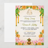 Traditional Marigold Kalyanam Invitation Card 招待状 (正面/裏面)