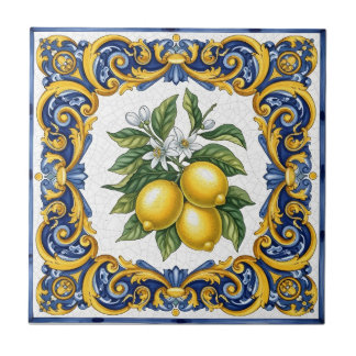 Traditional Mediterranean Majolica Lemon タイル