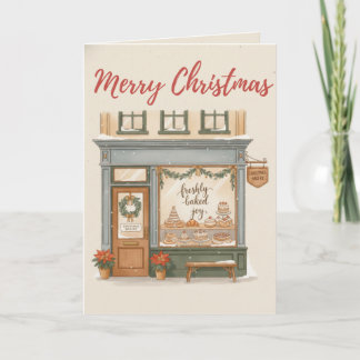 Traditional Merry Christmas Bakery Card Freshly カード