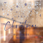 Traditional Minimalist Navy Snowflakes  ウィンドウサイン (シート2)