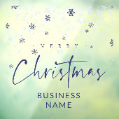 Traditional Minimalist Navy Snowflakes  ウィンドウサイン (シート3)