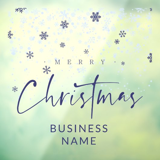 Traditional Minimalist Navy Snowflakes  ウィンドウサイン (シート3)