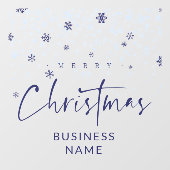 Traditional Minimalist Navy Snowflakes  ウィンドウサイン (シート)