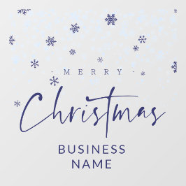 Traditional Minimalist Navy Snowflakes  ウィンドウサイン