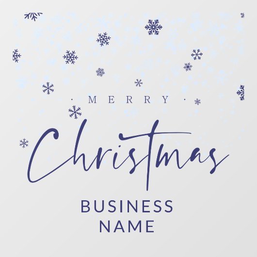 Traditional Minimalist Navy Snowflakes  ウィンドウサイン (シート)