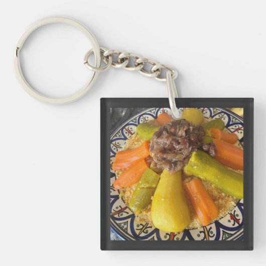 Traditional Moroccan Couscous Plate Illustration キーホルダー (正面)