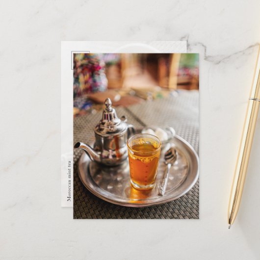 Traditional Moroccan Mint Tea Travel Photo ポストカード (正面/裏面インサイチュ)