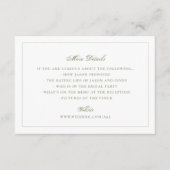 Traditional Moss Green Wedding Website エンクロージャーカード (正面)