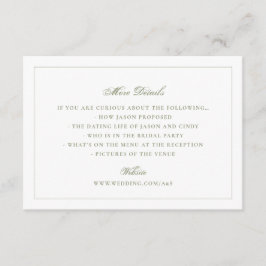 Traditional Moss Green Wedding Website エンクロージャーカード