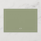 Traditional Moss Green Wedding Website エンクロージャーカード (裏面)
