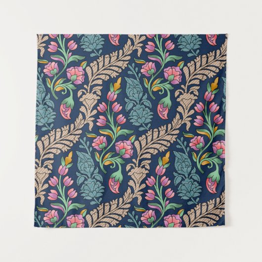 Traditional Mughal Allover Designart,pattern,flora タペストリー (正面)
