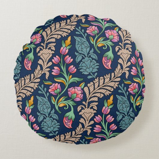 Traditional Mughal Allover Designart,pattern,flora ラウンドクッション (正面)