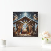 Traditional Nativity Scene スクエア壁時計 (ホーム)