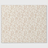 Traditional Neutral Christmas Boho Gingerbread Man ラッピングペーパー (フラット)