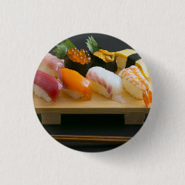 Traditional Nigiri Sushi Art – Pinback Button by S 缶バッジ