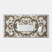 Traditional Norwegian Rosemaling Floral Art Custom デスクマット (キーボード&マウス)