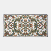 Traditional Norwegian Rosemaling Floral Art Custom デスクマット (正面)