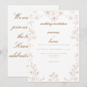 Traditional Norwegian Rosemaling Wedding Invitatio 招待状 (正面/裏面)