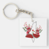 Traditional Palestine elements in palestine map キーホルダー (正面)