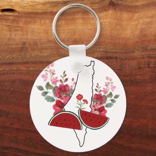 Traditional Palestine elements in palestine map キーホルダー (裏面)