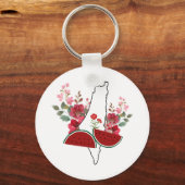 Traditional Palestine elements in palestine map キーホルダー (正面)