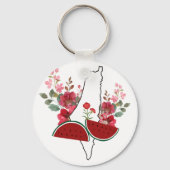 Traditional Palestine elements in palestine map キーホルダー (裏面)