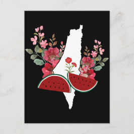 Traditional Palestine elements in palestine map ポストカード