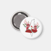 Traditional Palestine elements in palestine map マグネット (正面/裏面)