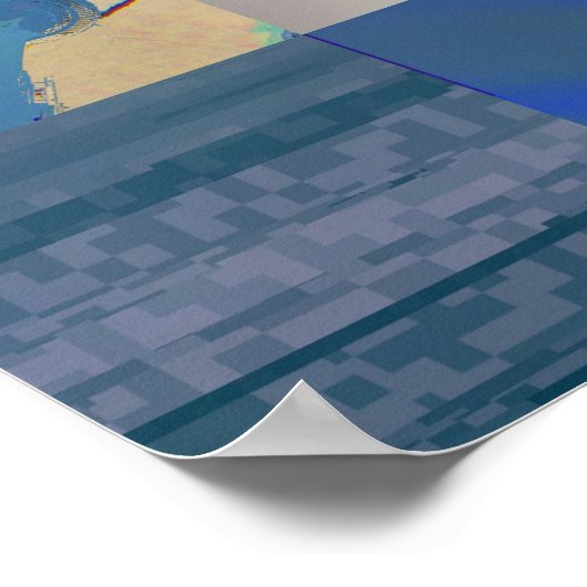 Traditional Patchwork Geometric Home Decor ポスター (角)