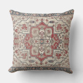 Traditional Persian Anatolian Red Octagonal Floral クッション (正面)