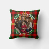 Traditional Personalized Family Photo Plaid  クッション (裏面)