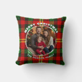 Traditional Personalized Family Photo Plaid  クッション (正面)