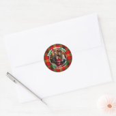 Traditional Personalized Family Photo Plaid  ラウンドシール (封筒)