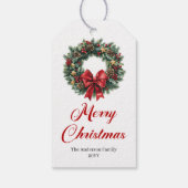 Traditional Pine Wreath Christmas Gift Tag ギフトタグ (裏面)