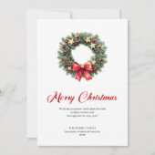 Traditional Pine Wreath Christmas Greeting Card シーズンカード (正面)